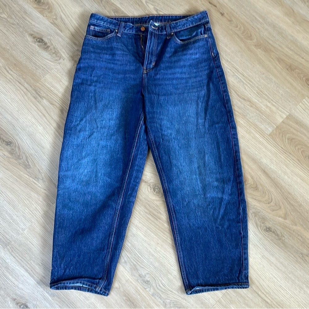&Denim Barrel Loose Fit High Waste Jeans size 10